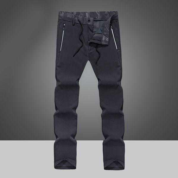 

mens' casual pant trousers straight spring and autumn full length zipper, Black