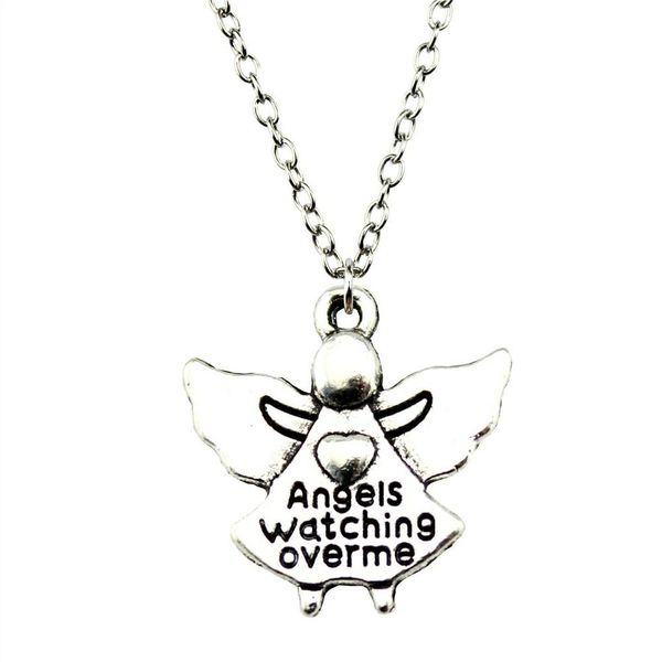 

wysiwyg 5 pieces metal chain necklaces pendants vintage necklace handmade angels watching over me 20x19mm n2-b10002, Silver