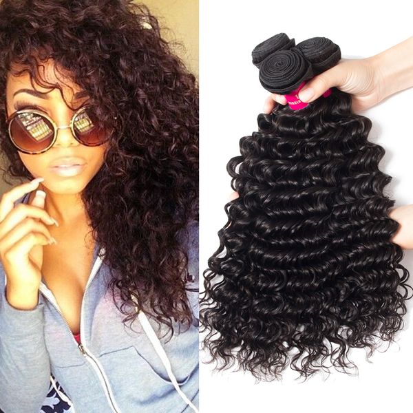 

8a remy peruvian indian malaysian cambodian brazilian virgin hair weave bundles straight body wave loose deep wave kinky curly human hair, Black;brown