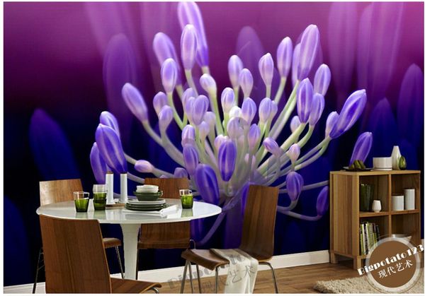

3d wallpaper mural decor p backdrop original beautiful purple flower flower core close-up tv background wall personality wall mural wal