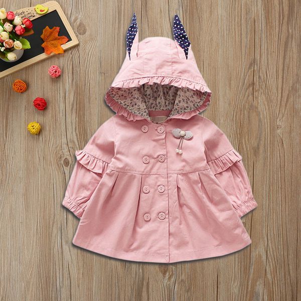 

cute spring children coat autumn kids toddler children baby girls cartoon jacket outerwear ears hoodie clothes coat mj1101, Blue;gray
