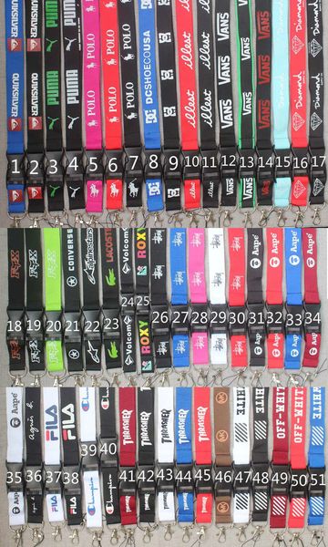

10pc mixed colour new clothing brand logo keychain lanyard brand new color