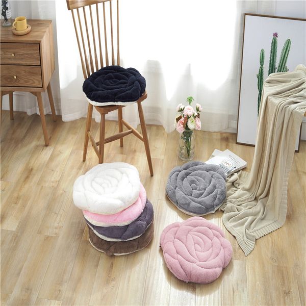 45 45cm Japanese Style Pink Plush Rose Cushion Chair Seat Cushion