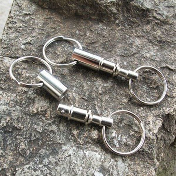 

1pcs double ring keychains for mountaineering equipment pendants llaveros chaveiro and easy to disassemble porte clef llaveros, Silver
