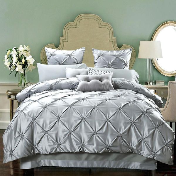 European Style Bedding Sets Pure Color Sideric Luxury Duvet Covers