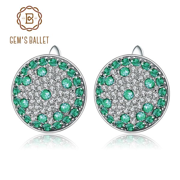 

gem's ballet women's fine jewelry for wedding natural green agate gemstone earrings 925 sterling silver vintage stud earrings, Golden;silver