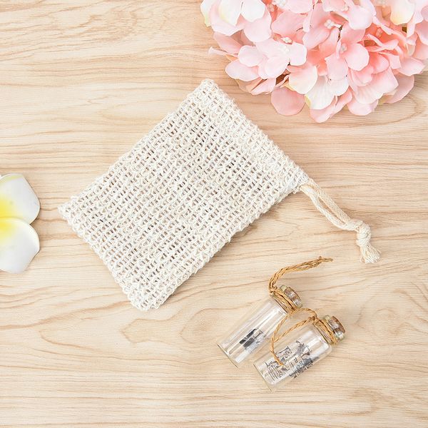 

1pc saver pouches bath soap mesh bag durablel natural sisal shower soap bag