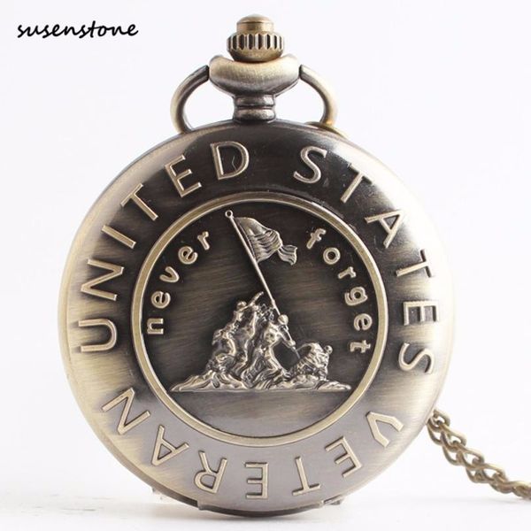 

susenstone 2018 fashion men pocket watch vintage chain retro the greatest pocket watch necklace for grandpa dad gifts 30, Slivery;golden