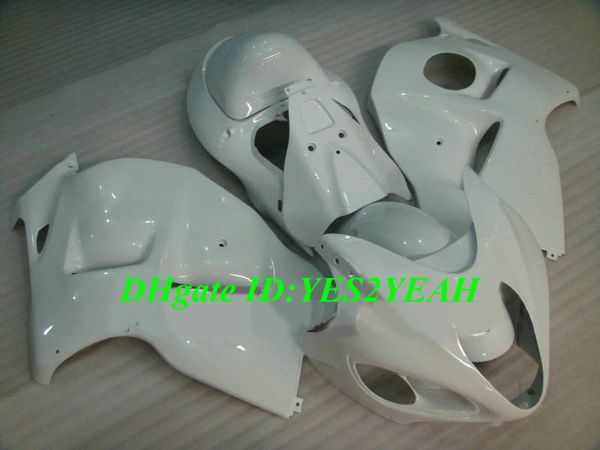 Spritzguss-Verkleidungsset für Suzuki Hayabusa GSXR1300 96 99 00 07 GSXR 1300 1996 2007, ABS, komplett weißes Verkleidungsset + Geschenke SG07