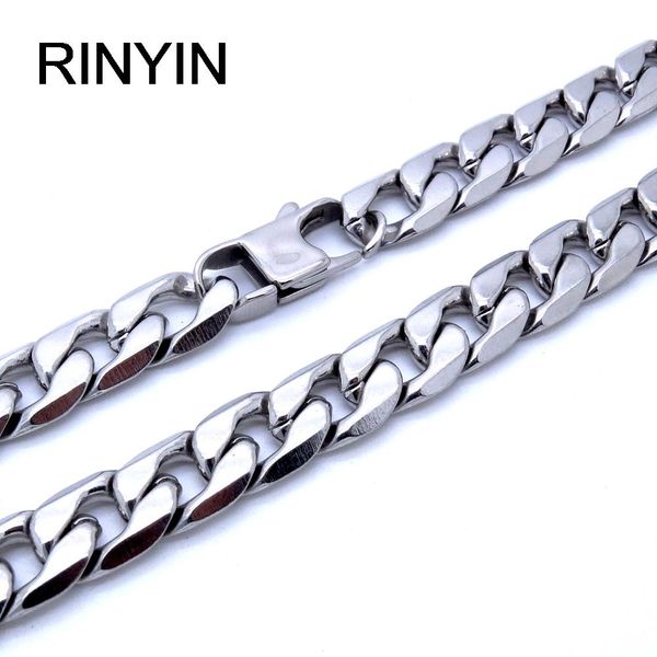 

whole sale6/8/12mm customize length mens stainless steel necklace curb cuban link chain fashion jewerly, Silver
