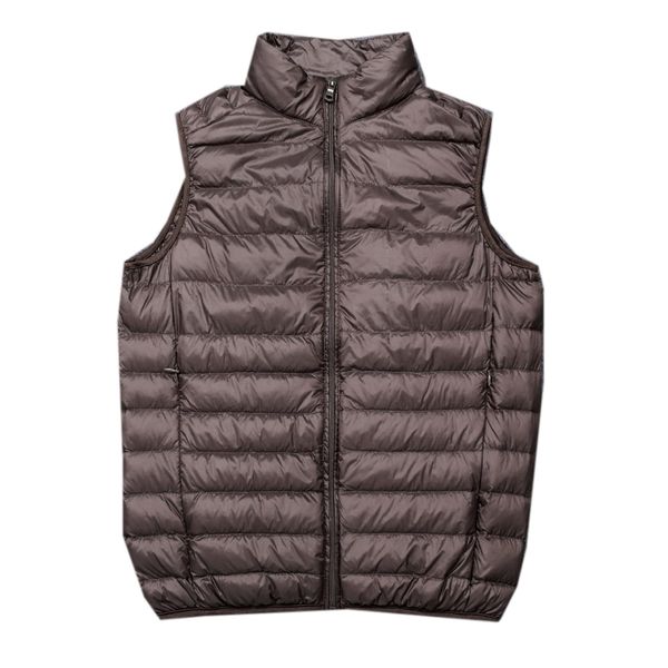 

new autumn winter white duck down vest men ultra light duck down waistcoat outwear male warm vest coat sleeveless jacket sf537, Black