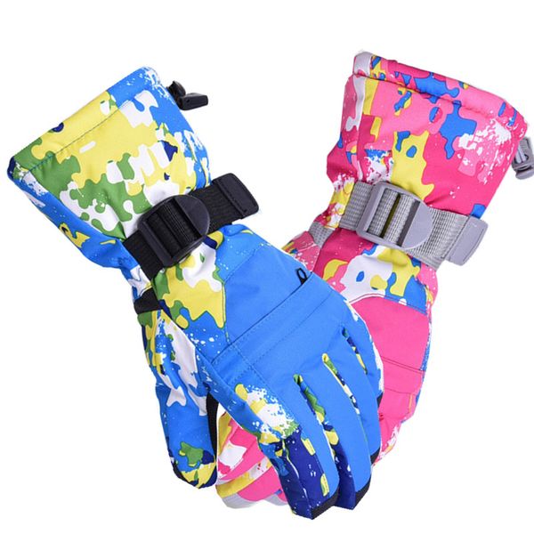 

couple models ski mountaineering gloves windproof waterproof warm wear riding gloves minus 30 degrees cold protection warm color