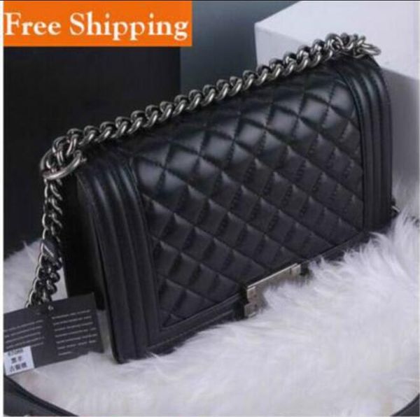 

Women le boy vintage leather black bronze golden ilver chain whole ale retail new bag handbag houlder bag tote me enger bag