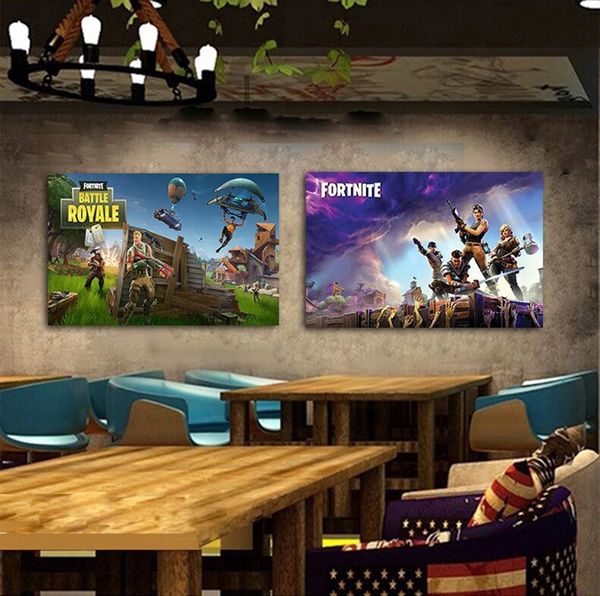 

Cartoon game po ter fortnite battle royale wall painting wall picture for internet bar home furni hing decoration