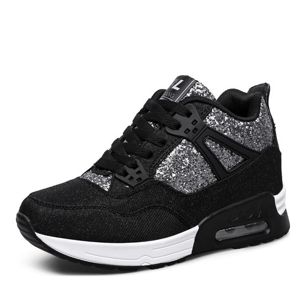 

women breathable fashion height increasing casual shoes female handmade vulcanize platform shoes feminino sapato 35-40, Black;white