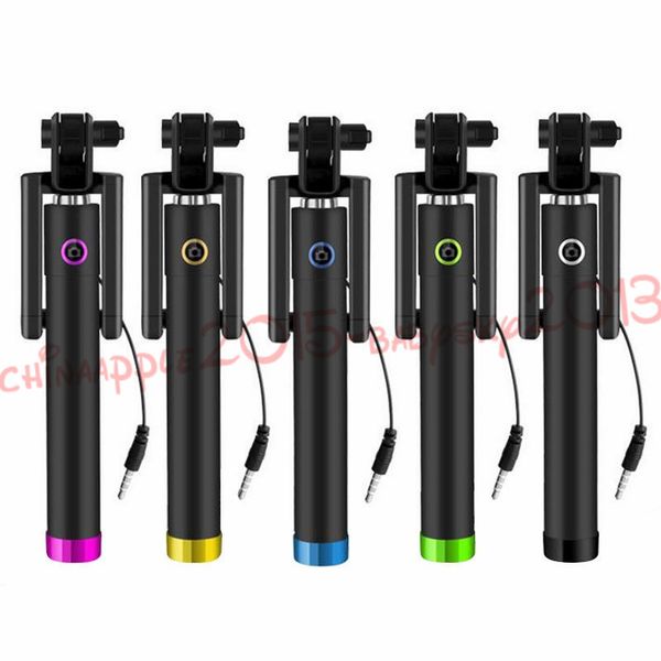 

mini selfie stick selfy handheld extended wired monopod portrait taker and video recorder universal fit with ios and android smartphones