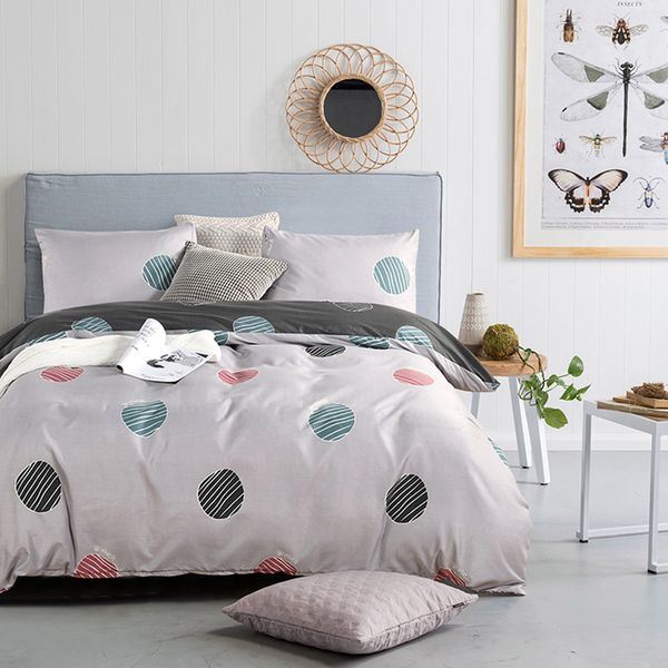 Simple Style Boho Duvet Cover Set Microfiber Fabric Circle Fun