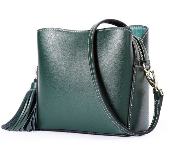 

ale european and american brand new women genuine cowhide leather bucket handbag shoulder bag tote purse qs16