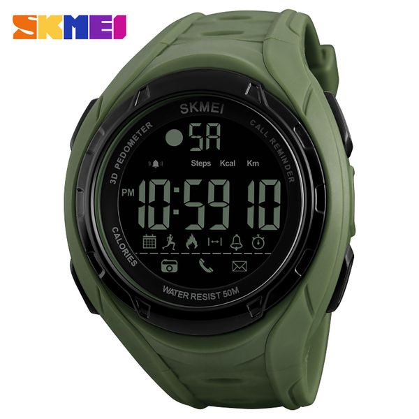 

skmei 1316 smart watch analog digital fashion casual sports wristwatch 5atm waterproof backlight bt multifunctional men watches, Slivery;brown
