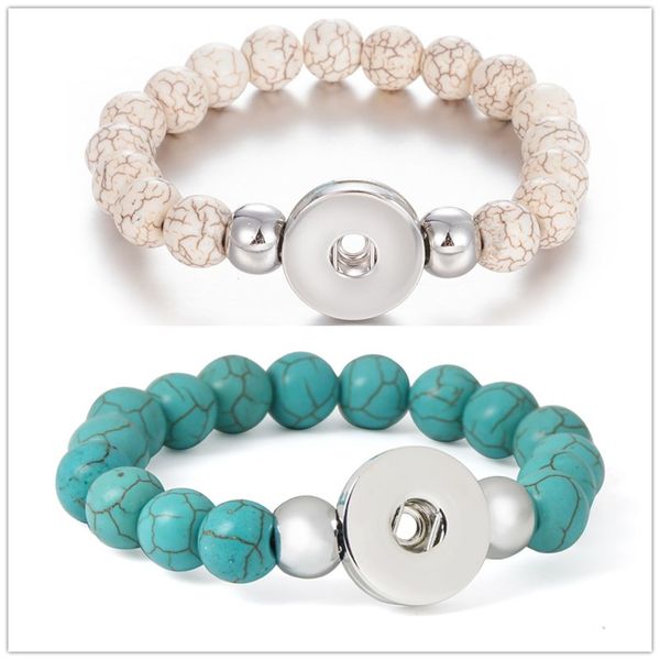 

куски нуса бирюзовый 18 мм оснастки кнопка браслеты браслеты для женщин оснастки кнопки ювелирные изделия, Golden;silver