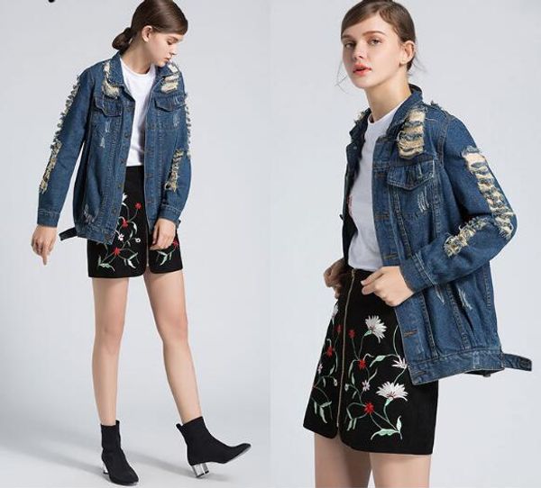 

spring explosive fashion women's style denim jacket coat jackets, Black;brown