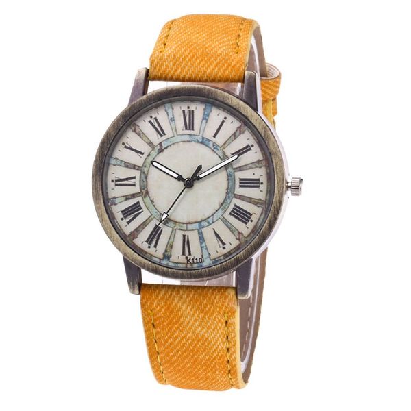 

high-quality brand new k105-k120 ladies denim quartz watch fashionable popular nice sweety gift for dropshipping, Slivery;brown