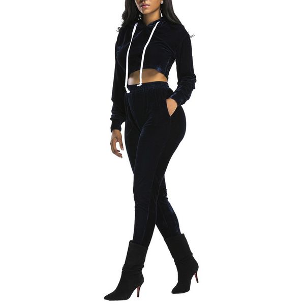 

vertvie women running sets jumpsuit laced slim navel long sleeve elastic waist panties sportswear sport running fitness suit, Black;blue