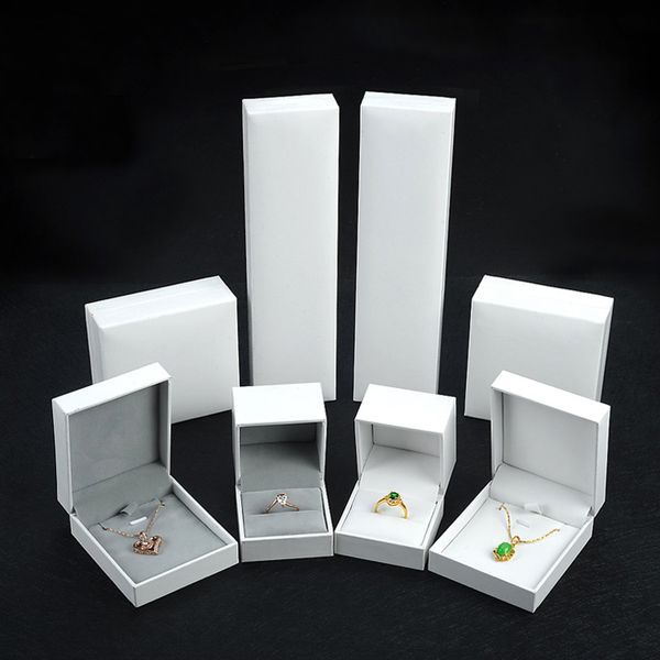 

Белый Ювелирные Изделия Подарочная Коробка Пластиковое Кольцо Кулон Ожерелье Бр