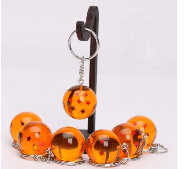 New 7 Styles Dragon Ball Z Keychain Crystal Pendant 1 2 3 4 5 6 Star Keyring Kids Gifts Sn1181 Party Favors