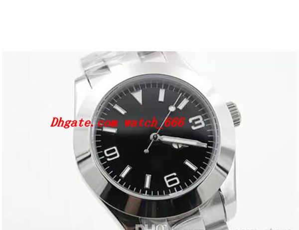 

роскошные часы браслет из нержавеющей стали 36mm 14270 нет-date черный арабский циферблат наручных часов спортивного движения автоматические, Slivery;brown
