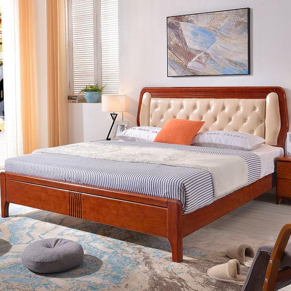2019 Modern Minimalist Furniture Solid Oak Bed 1 8 M Small Apartment Economy Master Bedroom Double Bed From Baihexinyuanjiaju 452 27 Dhgate Com