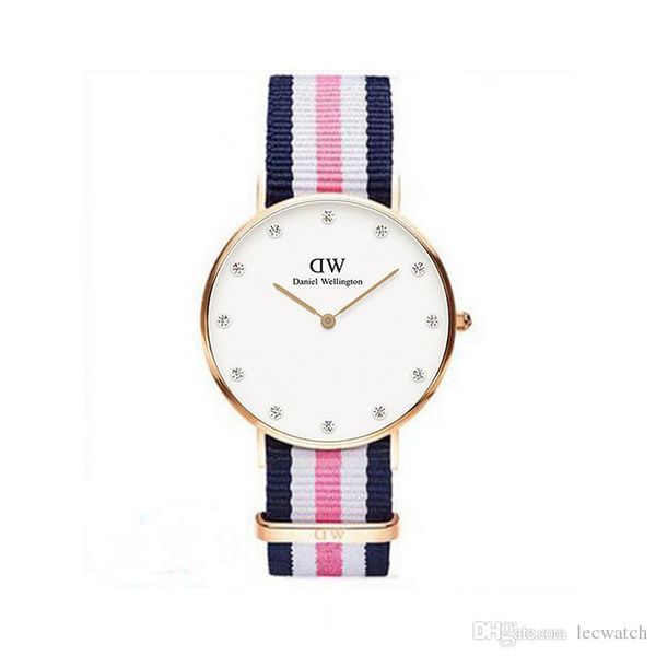 

2018 известный бренд Daniel женщины мужчины Wellington смотреть мода нейлон алмазный стиль 40 мм розовое золото для мужские часы с подарочной коробке relojes