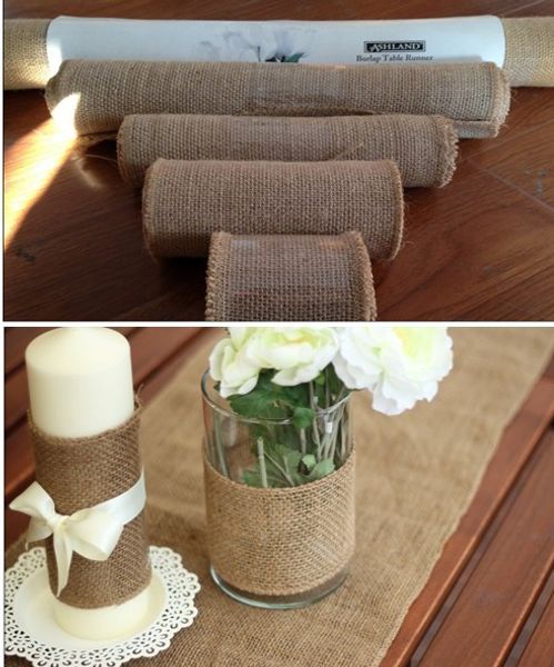 

10m hessian burlap ribbon roll vintage rustic natural wedding table runner chair decor burlap table runner for home banquet