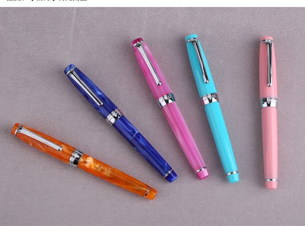 

1 piece pink/blue/cyan extra fine nib 0.38mm fountain pen delike newmoon ef student writing pens stationery school supplies