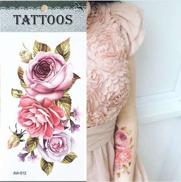 Hot 3D tatuaggi tatuaggi temporanei di una volta braccio fiore tatuaggio impermeabile femminile body art tatuaggio modello