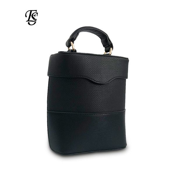 

e.shunfa brand fashion women's shoulder bag black covered bucket box cross body bag woman
