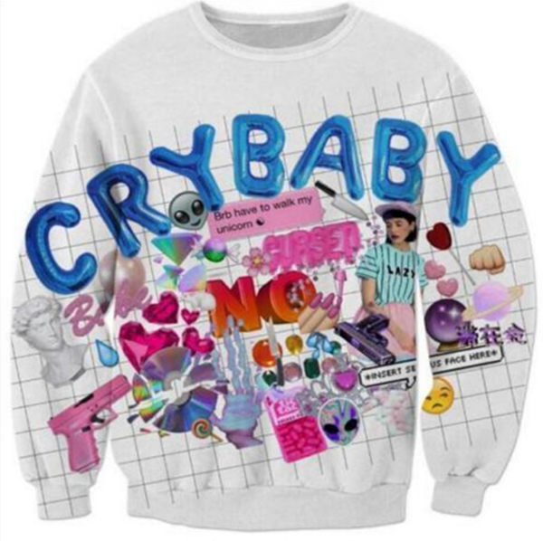 

fashion women/men melanie martinez harauku style funny 3d printed crewneck sweatshirts hoodies k156, Black