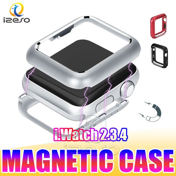 

Для Apple Watch Series 4 магнитный адсорбционный бампер Case для iWatch 4 Case 40 мм 44 мм ультра тонкий легкий металлический каркас Крышка для нового