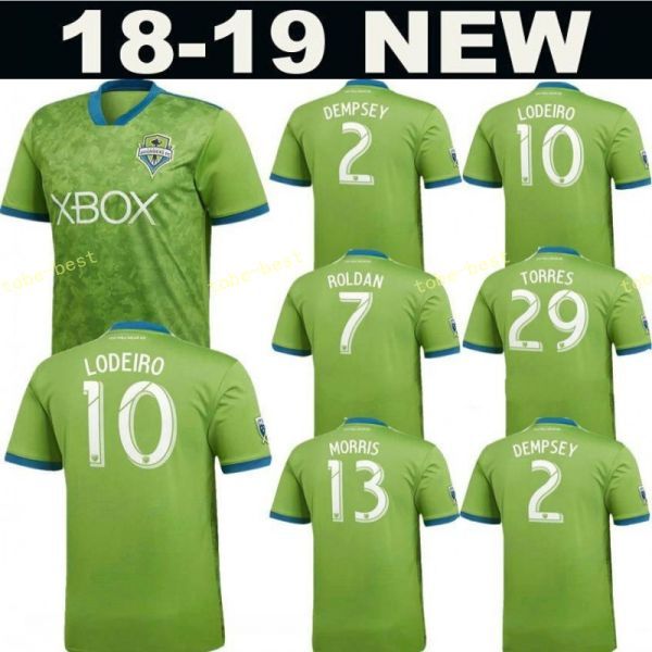 

2018 2019 MLS Seattle Sounders Jersey Men Soccer 2 DEMPSEY 13 MORRIS 29 TORRES 6 ALONSO 17 BRUIN Football Shirt Kit Team Green