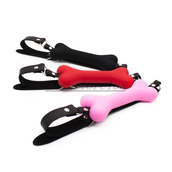 Bondage Soft Silicone couro cinto de cachorro ósseo mordaça de alta qualidade luxo boca aberta roleplay # R32