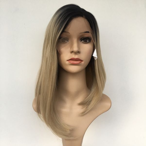 Lace Front Wig Short Synthetic Hair Wigs Bob Wigs Ombre Two Tone