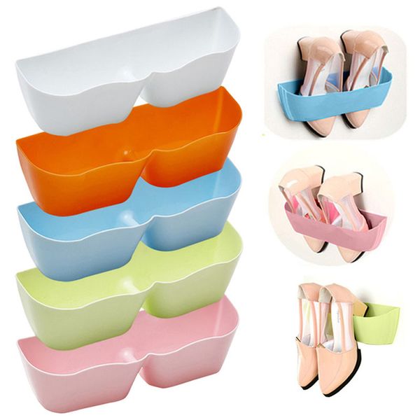 

adhesive shoe rack shoe shelf stand wall hanging shoes storage organizer hanger sale