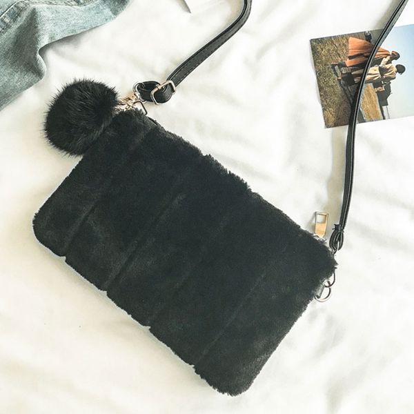 

autumn winter women fashion plush velvet envelope clutch bag ladies girls casual handbag purse pu strap shoulder bags fbe3