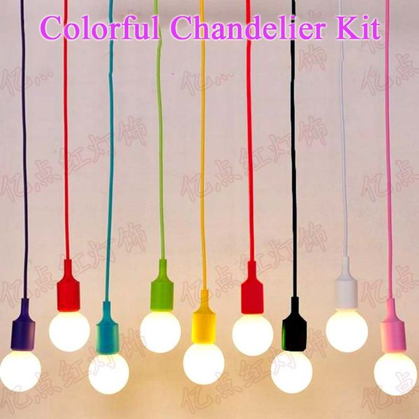 

LED Light Base Colorful Chandelier Kit E27 Screw Base LED Energy Saving Light Bulb Holder Simple Light