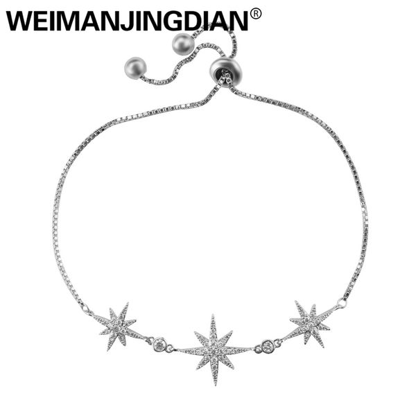 

weimanjingdian starburst zircon jewelry cubic zirconia cz crystal fashion adjustable bracelets for women or wedding, Black