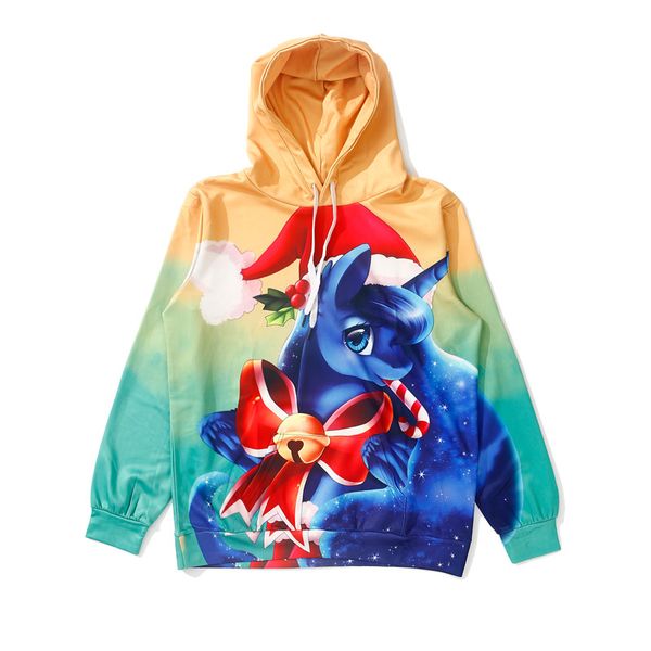 

wy1464 digital print 3d christmas jackets women's long-sleeved autumn/winter new harajuku pony loose-fitting jackets, Blue;gray