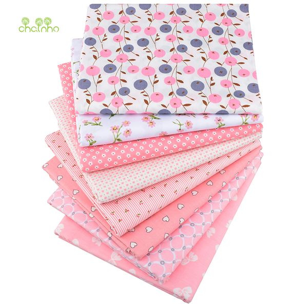 

chainho,8pcs/lot,pink floral series,printed twill cotton fabric,patchwork cloth,diy sewing quilting material for baby&children, Black;white