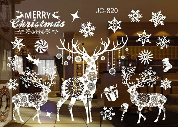 

diy merry christmas window snow town wall stickers removable pvc christmas wall sticker home decal decoration for home