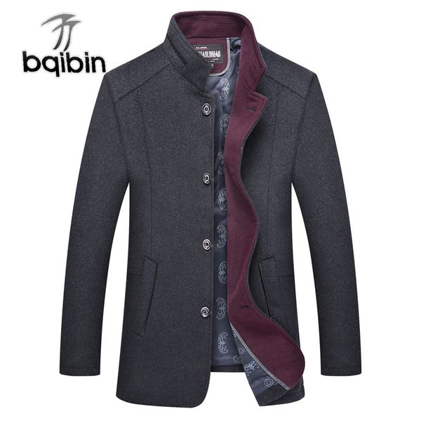 

2018 brand new mens wool coat witner fashion fur collar male casual pea coat men long jacket overcoat abrigo hombre m-4xl, Black