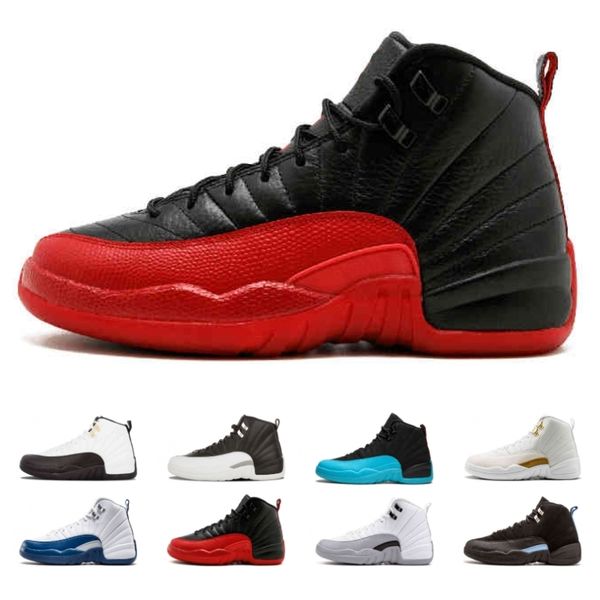 

new design 12 12s og mens basketball shoes gamma bule ovo black french blue chicago banned sport sneakers trainers size 36-47, White;red